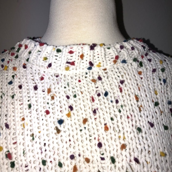 Irene’s Story Puffy Sleeves PomPom Crop Sweater - Picture 4 of 4